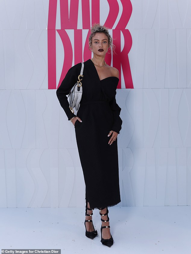 Rose cut a fashion-forward figure in a black off-the-shoulder dress while attending Miss Dior Parfum La Colle Noire at Chateau de La Colle Noire.