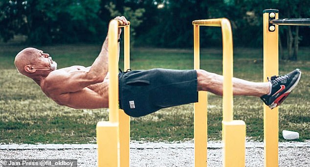 The 70-year-old can perform a number of impressive tricks that demonstrate his strength, including ironing.