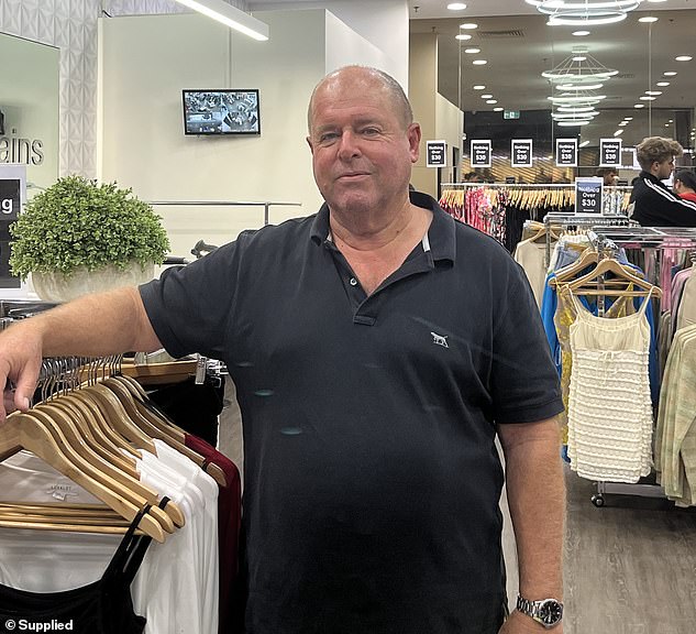 Villains Westfield Carousel store owner Paul Clarke (pictured) claims the woman damaged items because she was refused a refund for a $10 non-refundable crop top.