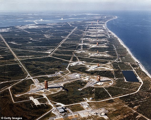 A group of Chinese nationals were detained in 2023 while diving near a row of missiles at Cape Canaveral, as shown here.