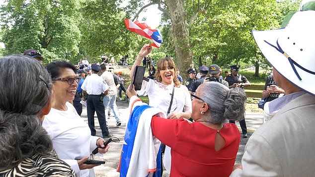 'I'm going to vote for Donald Trump!' they shouted in unison. (