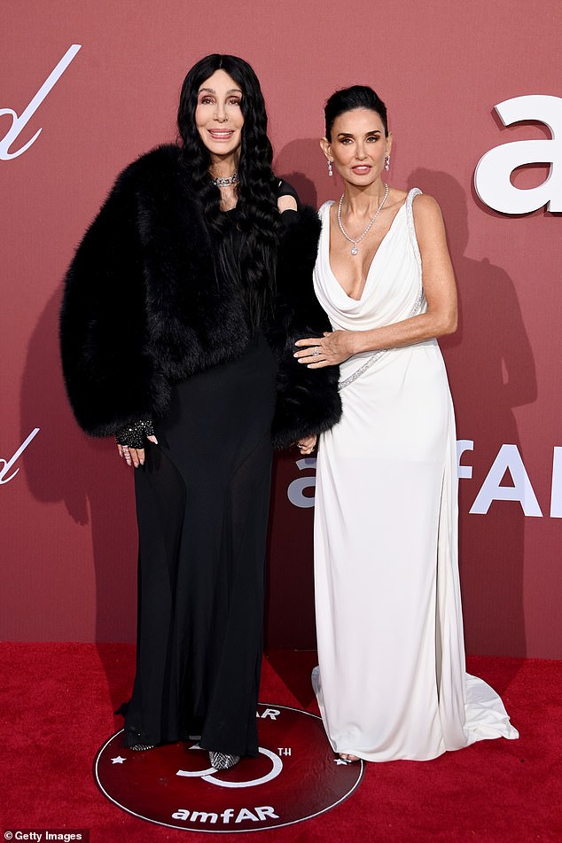 The Ghost star, 61, was on stage giving Cher, 78, a glowing tribute, when an audience member in the back appeared to provoke her ire; The duo seen on the red carpet of the event.