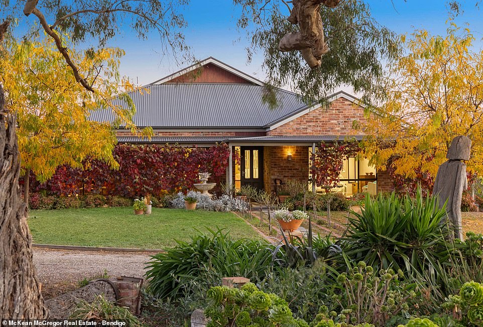 The main house is made from recycled bricks and has four bedrooms, two bathrooms, a master suite with private bathroom and dressing room and a contrastingly modern kitchen.