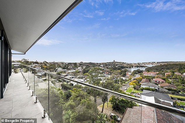 The house (pictured) has water views, two balconies and a private patio.