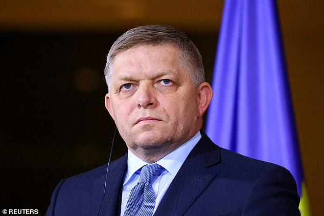 Populist leader Robert Fico (pictured) was shot several times last Wednesday in an assassination attempt.