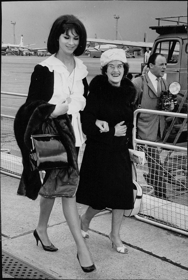 April with her mother Ada Jamieson at London Airport on the way to Gibraltar