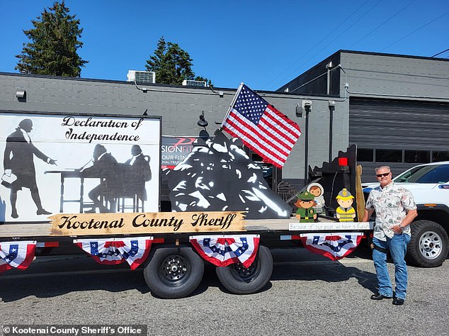 Horst said the Kottenai County sheriff was part of the Fourth of July parade and greeted residents from a pickup truck with a revolver against his hip. Here is a photo from last year's parade.