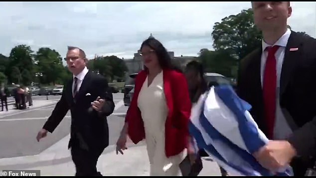 In brief statements, Tlaib called Representative Benjamin Netanyahu a 