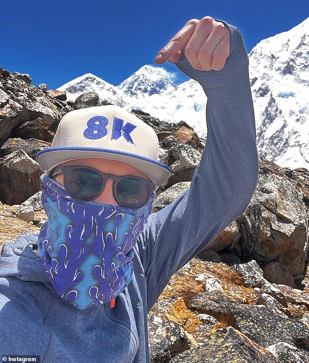 The missing Daniel Paul Paterson, 40, appears in the May 11 photograph before his ascent to the summit.