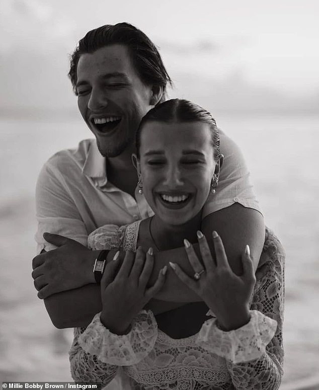 Congratulations! Millie Bobby Brown, 19, got engaged to her boyfriend Jake Bongiovi, 20, after almost two years together this week... but some fans were left baffled because of her age.