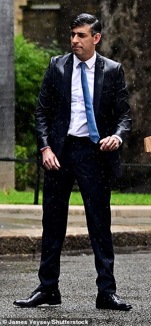 Instead of his navy suit trousers that end well above the ankle, the Conservative leader (pictured this week) has updated his wardrobe to include stylish long pieces, despite admitting last month that he doesn't like them. 