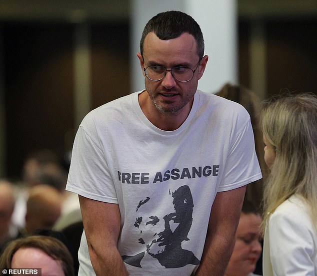 Wikileaks founder Julian Assange's brother Gabriel Shipton (pictured) was among those attending the Libertarian National Convention in Washington, DC this week. Robert F. Kennedy praised Assange during his speech on Friday