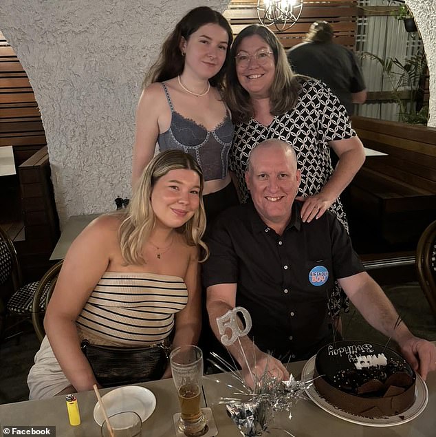 Ms McLean's parents, Lisa and Peter, moved to Brisbane to be by their daughter's side during her long road to recovery (pictured Emma, ​​left to right, with her parents and sister Sophie).