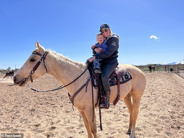 Kallie Wright is seen in a photo of her with her son Levi