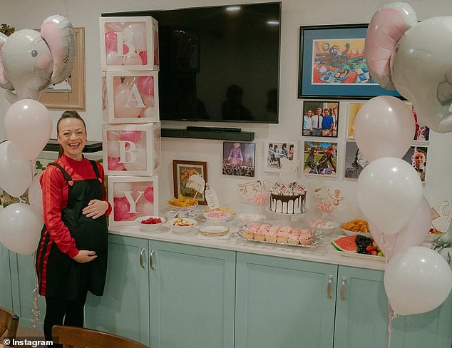 Caterina took to Instagram on Friday to share photos of a sweet baby shower the Wiggles team threw for her (pictured) before she went on maternity leave.