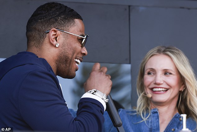 Hot in Here hitmaker Nelly also joined the festivities looking handsome as he arrived at the Williams and Sonoma culinary stage and shared a hug with Diaz.