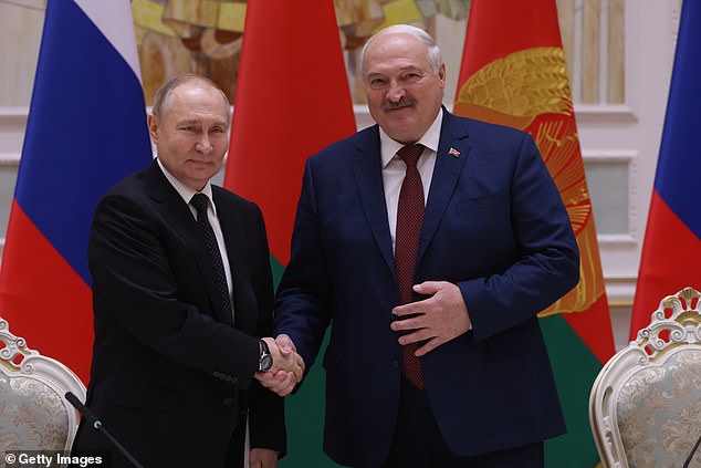 The 71-year-old was photographed alongside his ally, Belarusian President Alexander Lukashenko.