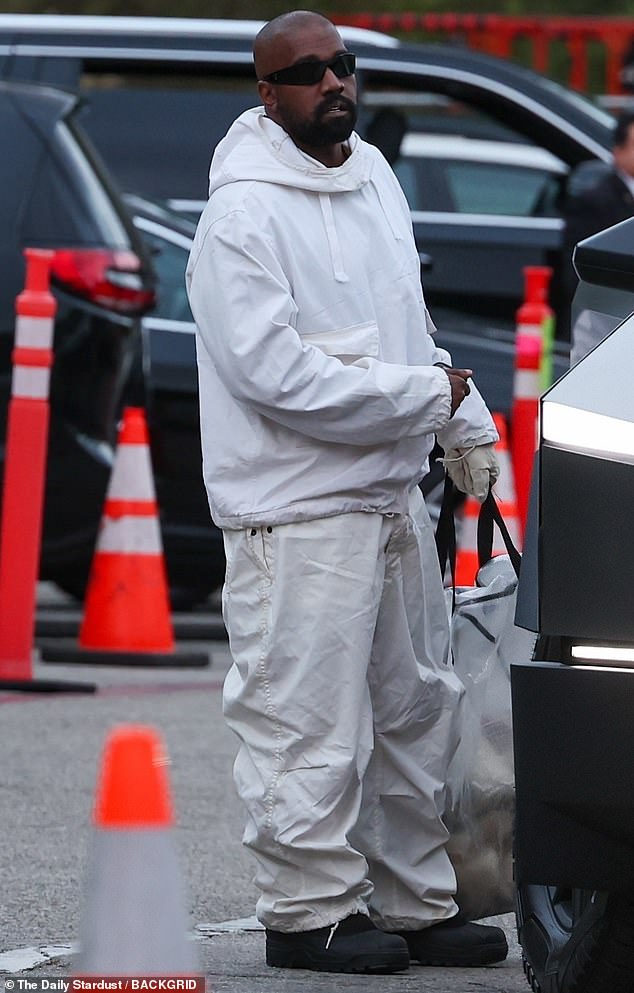 North's father, Kanye West, was seen leaving in a white hoodie as he arrived to watch the live and filmed concert.