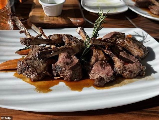 Sietsema described the rack of lamb (pictured) as 