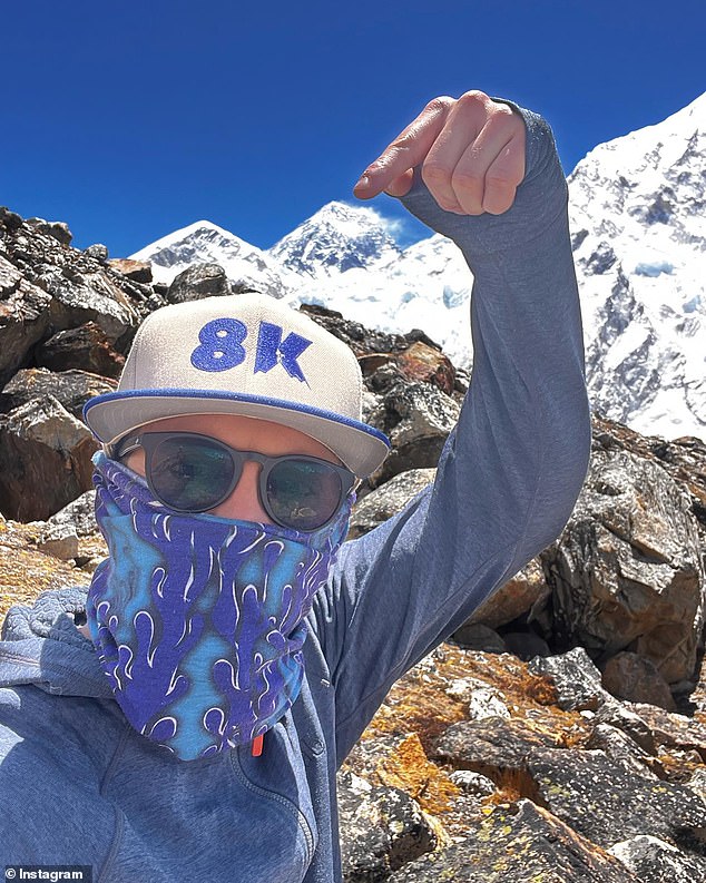 The missing Daniel Paul Paterson, 40, appears in the May 11 photograph before his ascent to the summit.