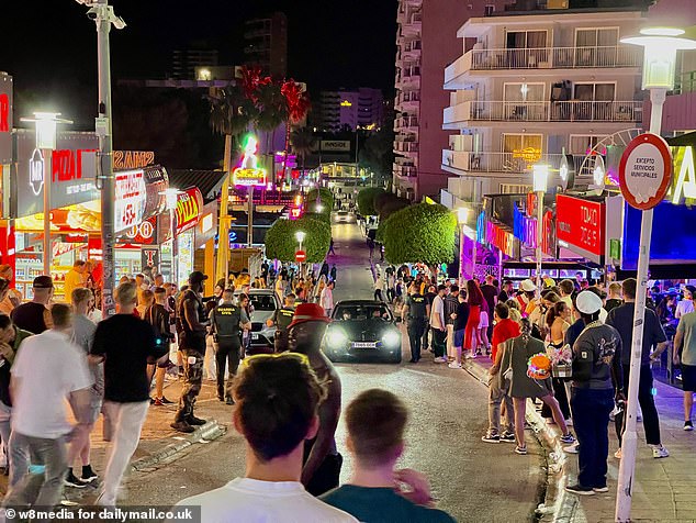 These sights of drunken excess come as no surprise to the many bars and night shops that populate this sheltered bay on the south coast of Mallorca.