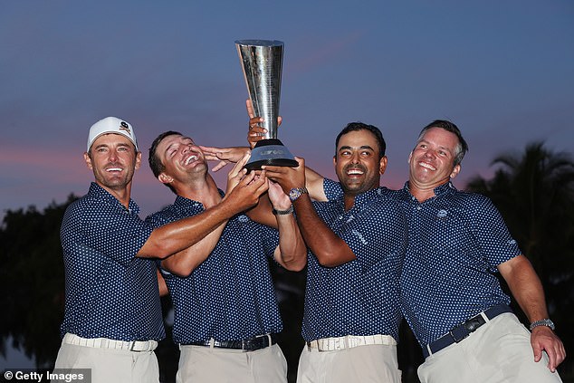 DeChambeau with his Crushers teammates Charles Howell III, Anirban Lahiri and Paul Casey