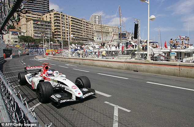 British driver Jenson Button, from the BAR-Honda team, finished second on the podium in Monaco