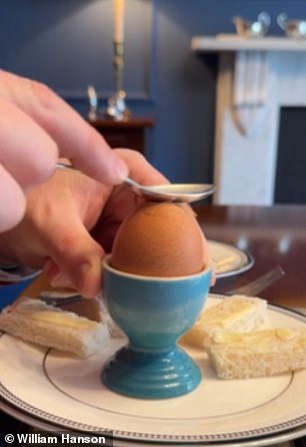 Great Egg Technique: Hanson Instructs Her Social Media Viewers to Hold the Egg Cup in Their Non-Dominant Hand 