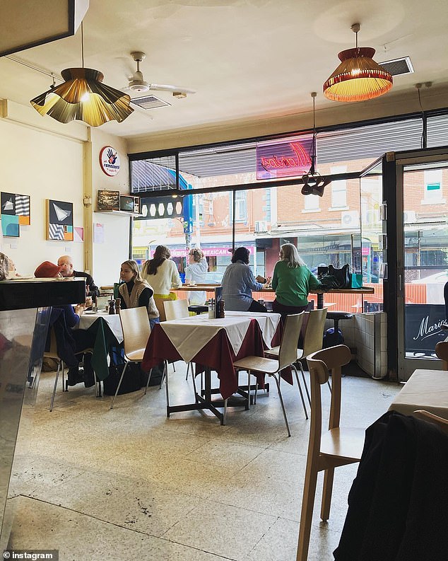 Bianca enjoyed a plate of spaghetti carbonara after quietly sneaking into the countryside to visit her family. In the photo: Mario's Café