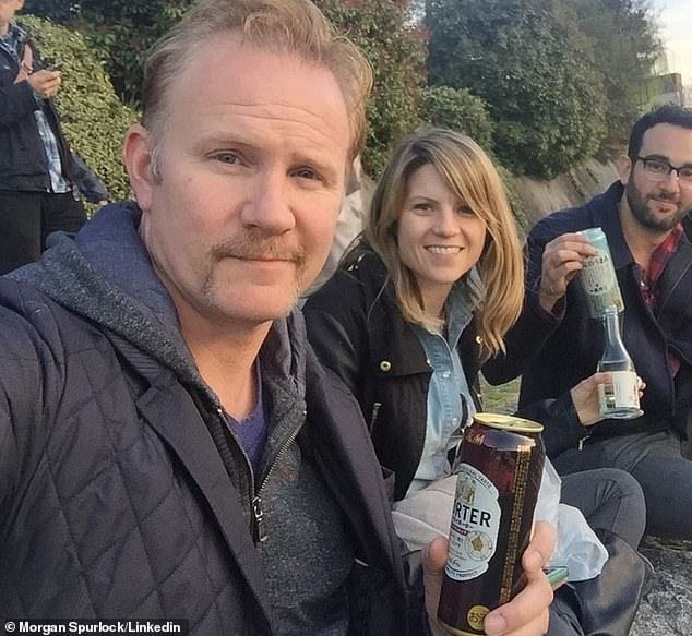 Spurlock (pictured with friends) admitted to abusing alcohol in 2017, which may have influenced his liver problems and poor mental health.