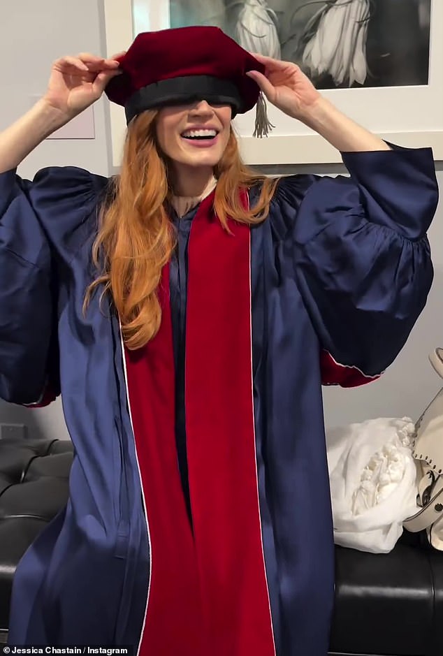 The actress then had some fun as she playfully repositioned the red cap on top of her head and posed for the camera, quickly ending the reel.