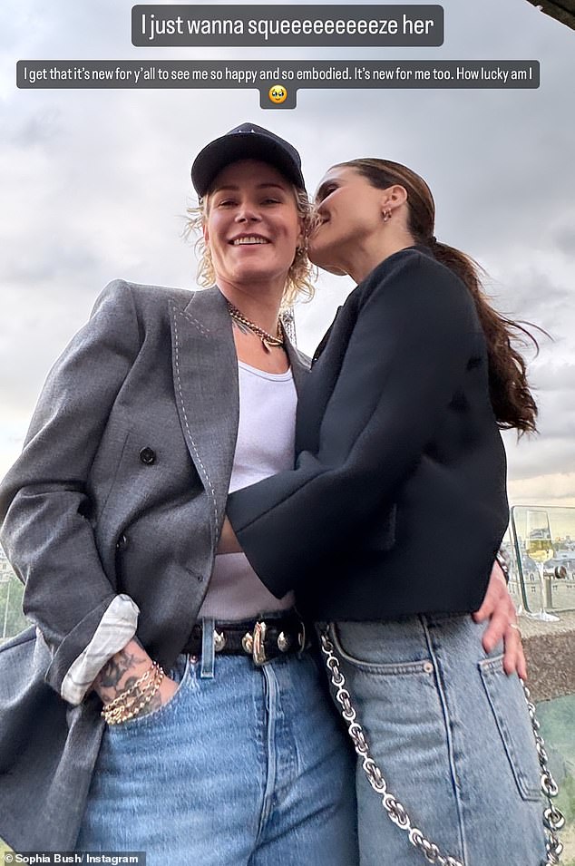 The 41-year-old actress had posted a romantic snapshot with Ashlyn from Paris in which she slipped an arm under her beloved's jacket.