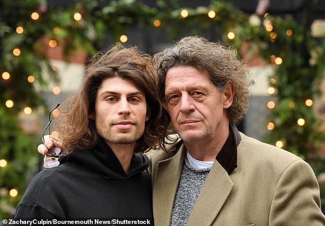 Marco and his son Luciano Pierre White at a restaurant in Dorchester in December 2020