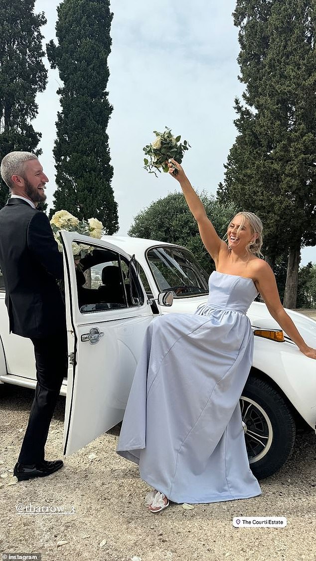 The white Volkswagens were the car chosen by the guests