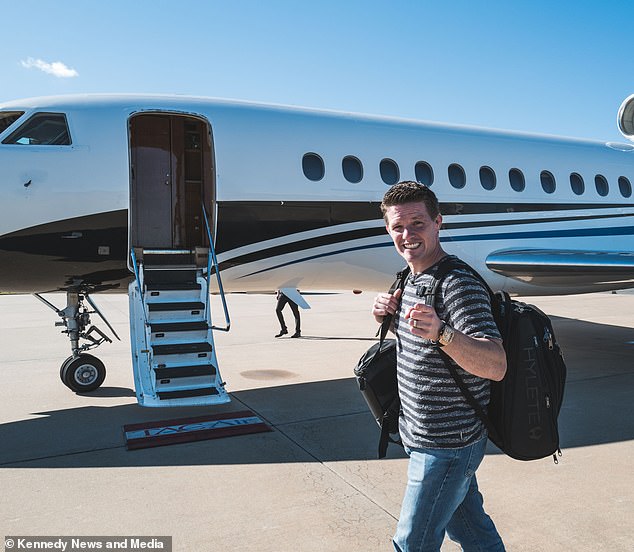 After a month of negotiations with both the seller and his wife, Russell obtained the book, along with a collection of other works by Napoleon Hill in October 2020 (seen with the private jet he chartered).