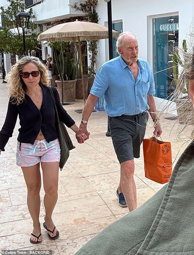 Later, Charles and Alessandra donned casual outfits while enjoying some retail therapy at the island's nearby designer stores.