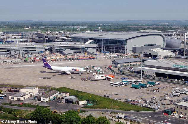 Dublin International Airport (pictured) where emergency crews treated 12 people who were injured by turbulence on a flight from Doha to Dublin