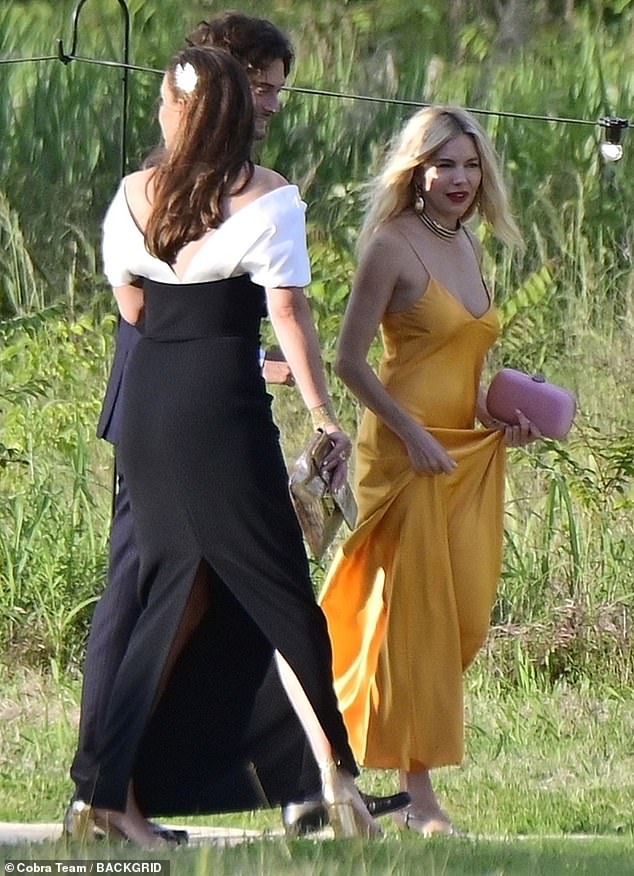 Sienna wore her flowy dress as she headed to the wedding.