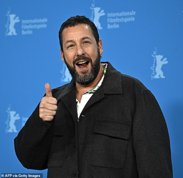 Netflix announced Wednesday at its Upfront 2024 presentation in New York that Adam Sandler will star in a Happy Gilmore sequel; photographed in Berlin in February