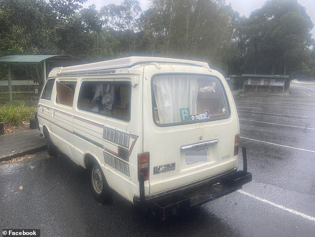 Jackson Stacker was traveling in his Toyota Hiace pickup truck (pictured) since 2020