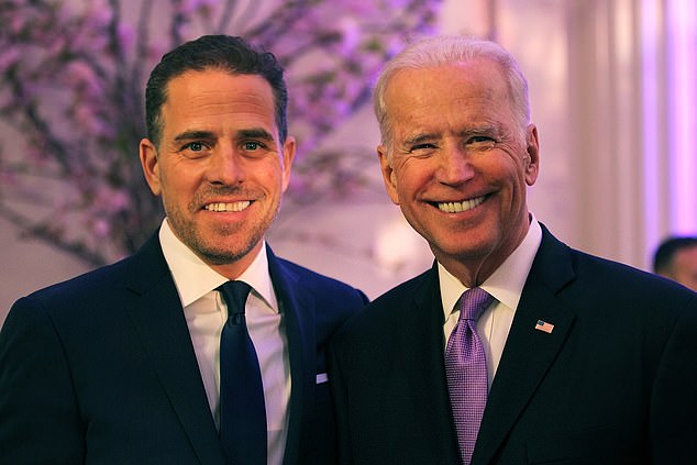 The New York Post story claimed that Hunter (left) was involved with a Chinese oil giant and that then-presidential candidate Joe Biden potentially received money from the deal his son struck with the foreign company.