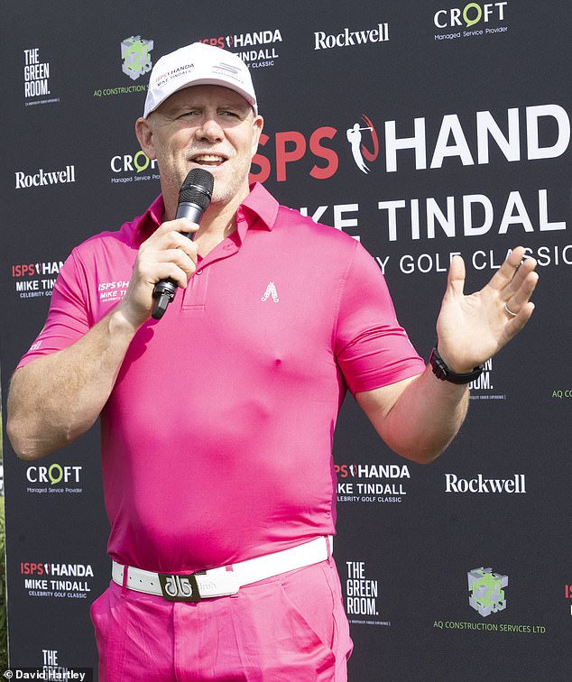 Mike gave a speech at his 11th Gold Charity Event: ISPS Handa Mike Tindall Celebrity Golf Classic Tournament