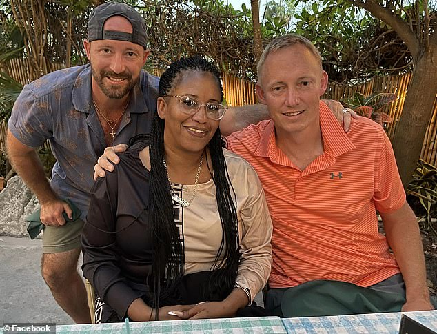 Sharitta Grier, center, now lives in a rental home on the island with Ryan Watson, left, and Bryan Hagerich, right, who were caught with ammunition in their bags.