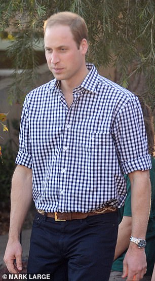 William is pictured during his visit to Australia with Kate in 2014.