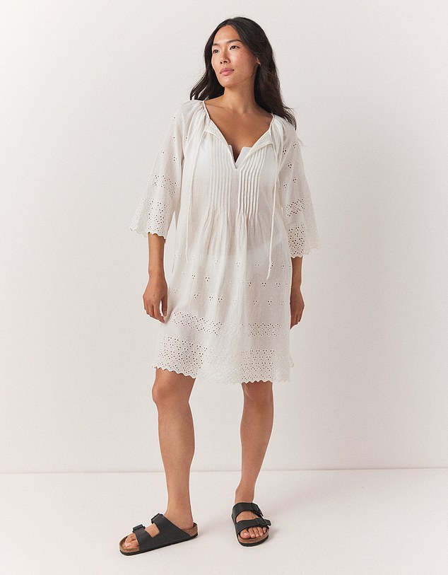 Sarong dress with embroidery, £98, thewhitecompany.com