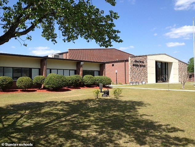 Initially, the local police department confiscated Timothy's iPhone and a Chromebook given to him by his school, Alice Drive Middle School (pictured).