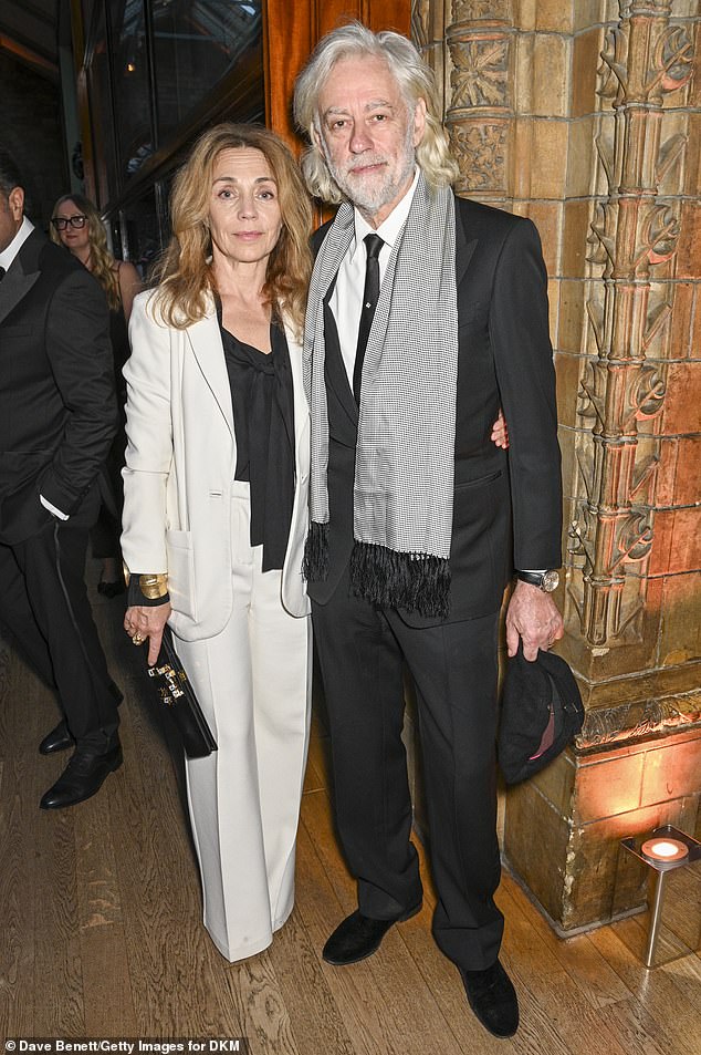 Sir Bob Geldof attended with his wife Jeanne Marine and also attended the charity gala at the Natural History Museum.