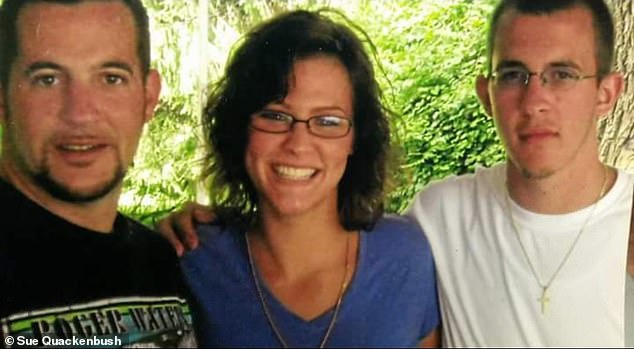 Mom, Sue Quackenbush, is pictured with her two sons, Eric, left, and Michael, right. both are now dead