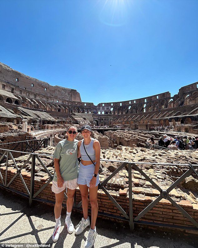 The happy couple enjoys some downtime after the end of the Arsenal season