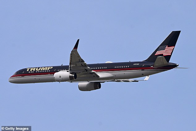 Trump Force One flew over the runway that same day